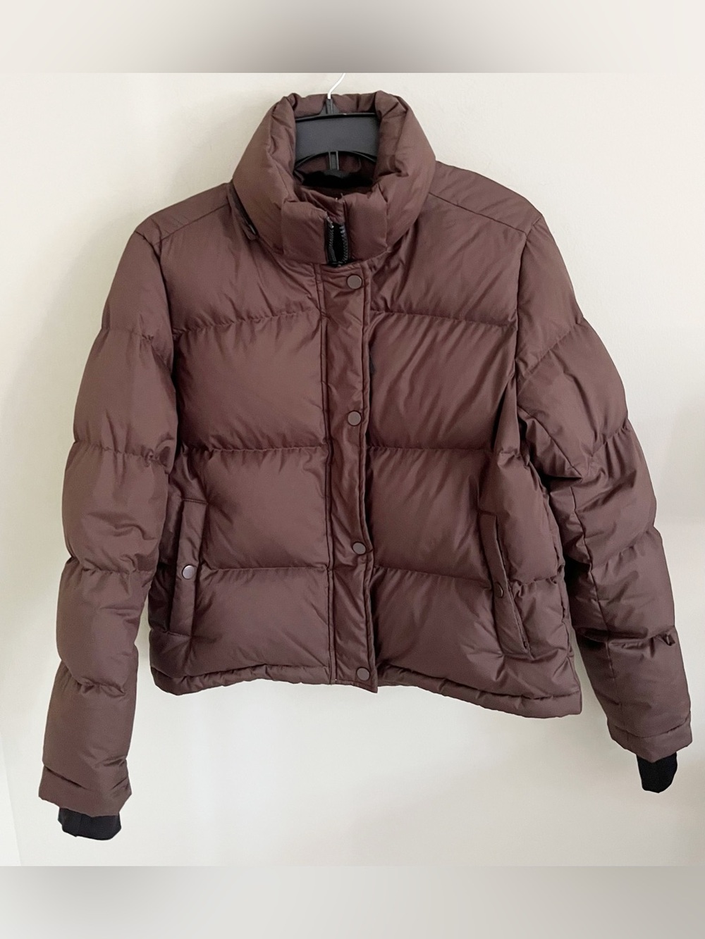 Quince chocolate brown puffer jacket XS *no hood attached*